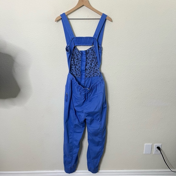 Anthropologie Bustier Jumpsuit Blue Sweetheart Open Back Sleeveless Size 10 - Picture 6 of 9
